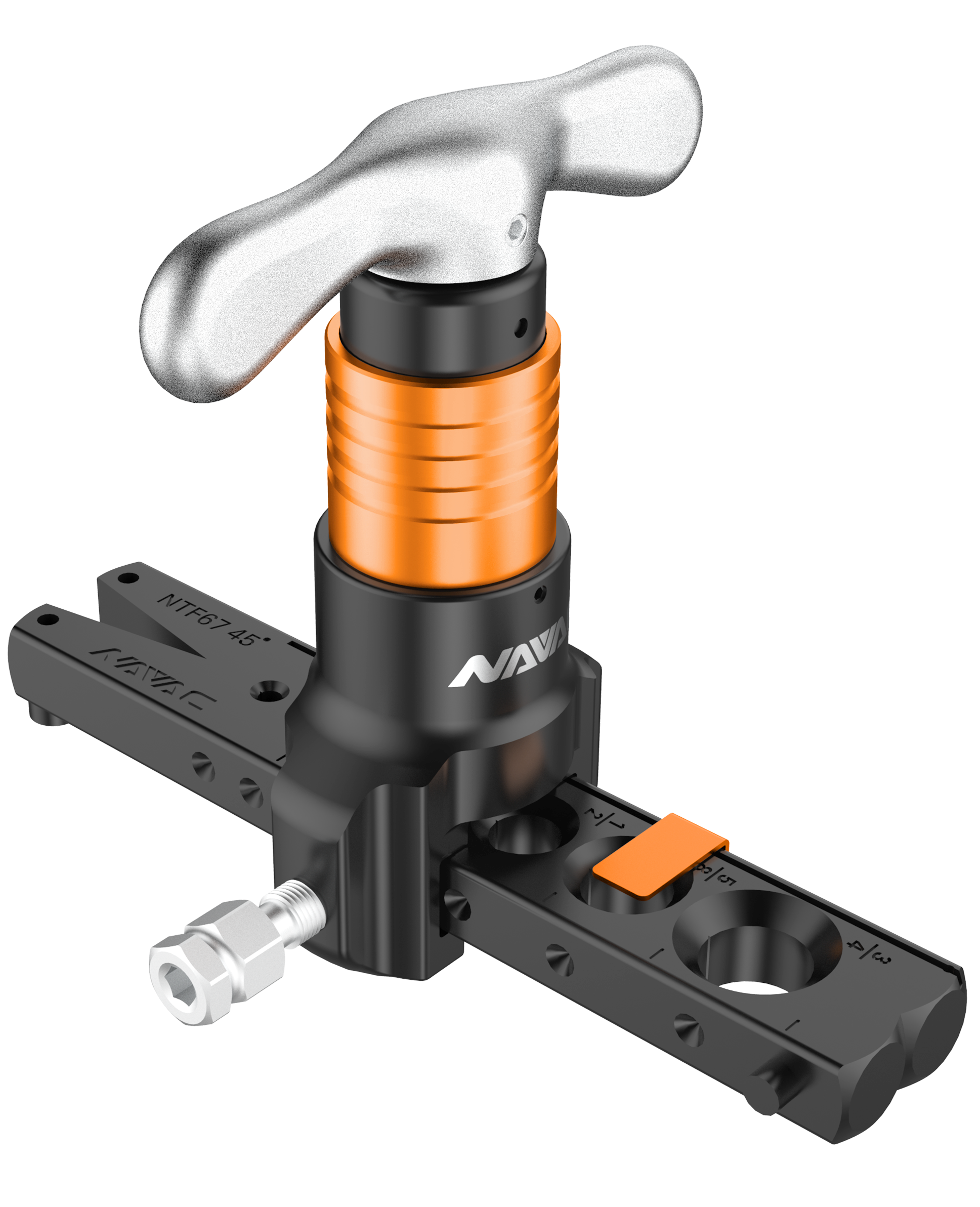 NTF67D NAVAC Flaring Tool, Hand or Drill-Powered, 3/4 Max OD, 7 Sizes, w Flare Gauge