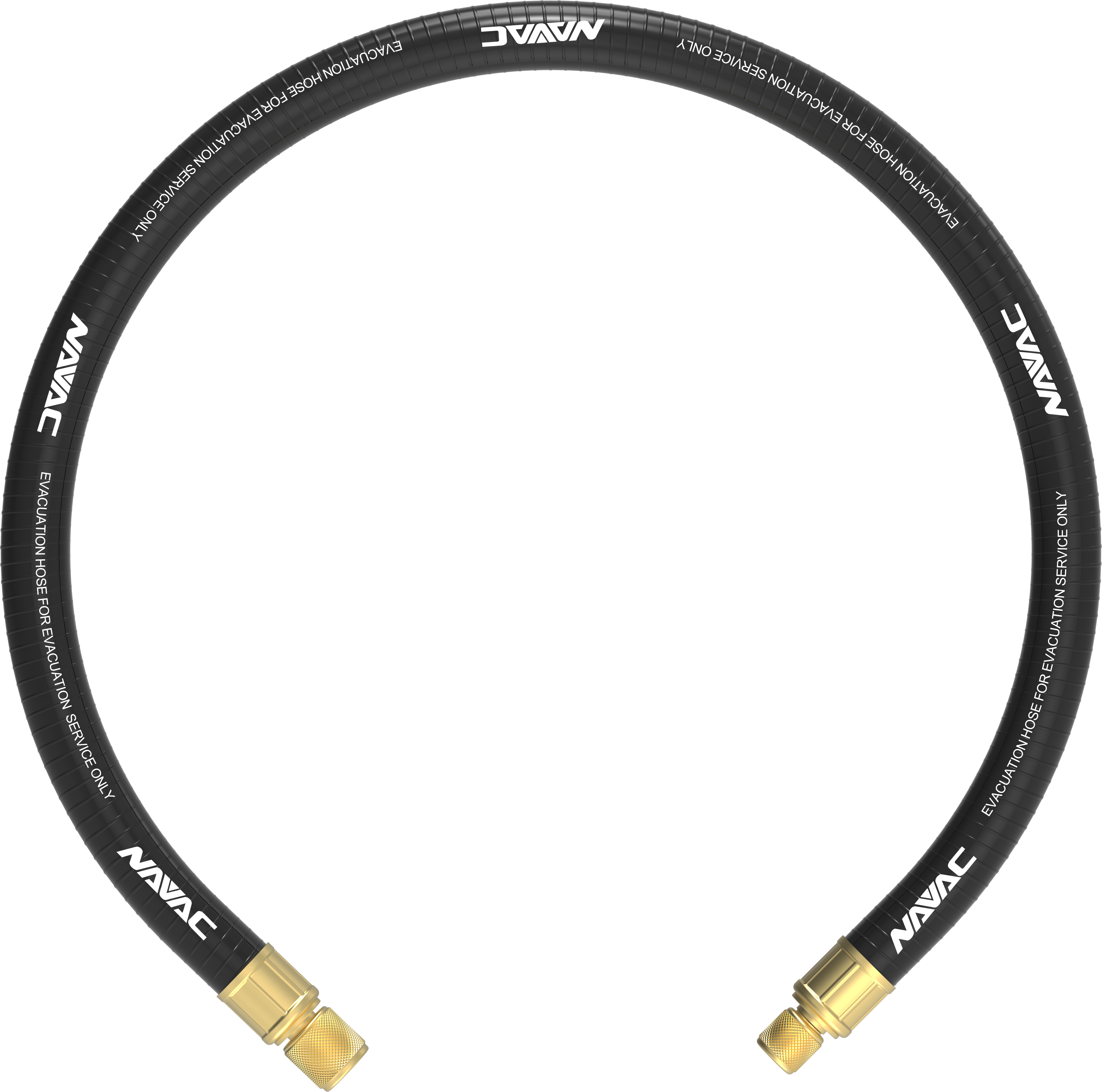 NAVAC NH34AC Big Boy Evacuation Hose, Black, 3', 3/4", 1/4" to 1/2" Fitting