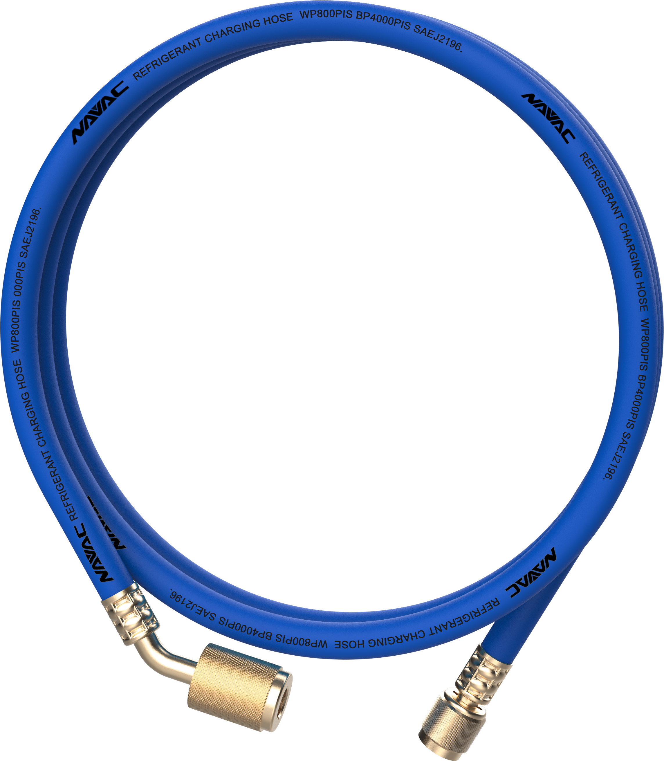 NH5SLL NAVAC Low Loss Refrigerant Hoses Set, 5'x3 (R, B, Y), 45°, w/ A2L Adapter