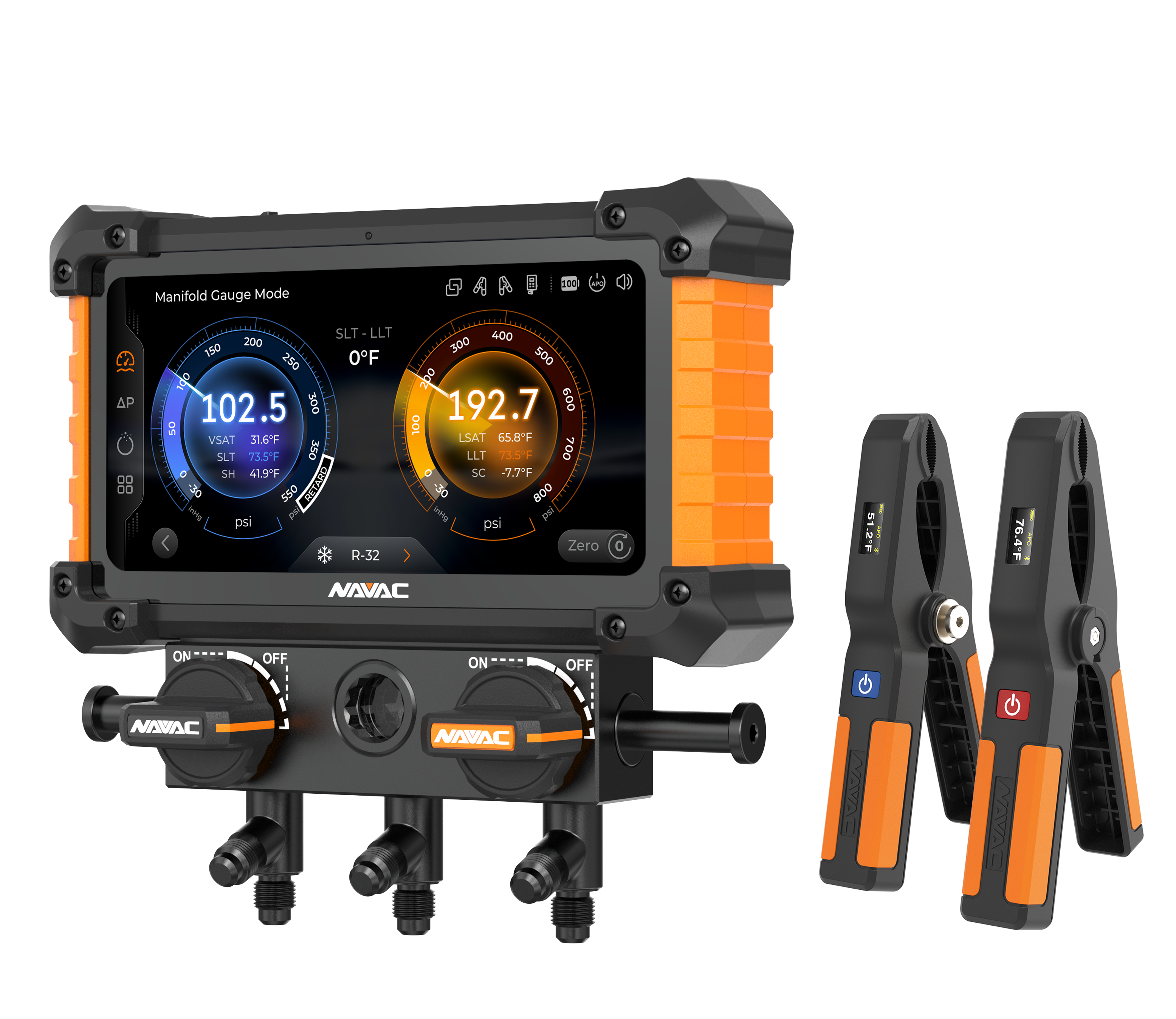 NX1G NAVAC NEXUS™ 2 Digital Manifold Gauge, Bluetooth, A2L, myNAVAC™ App