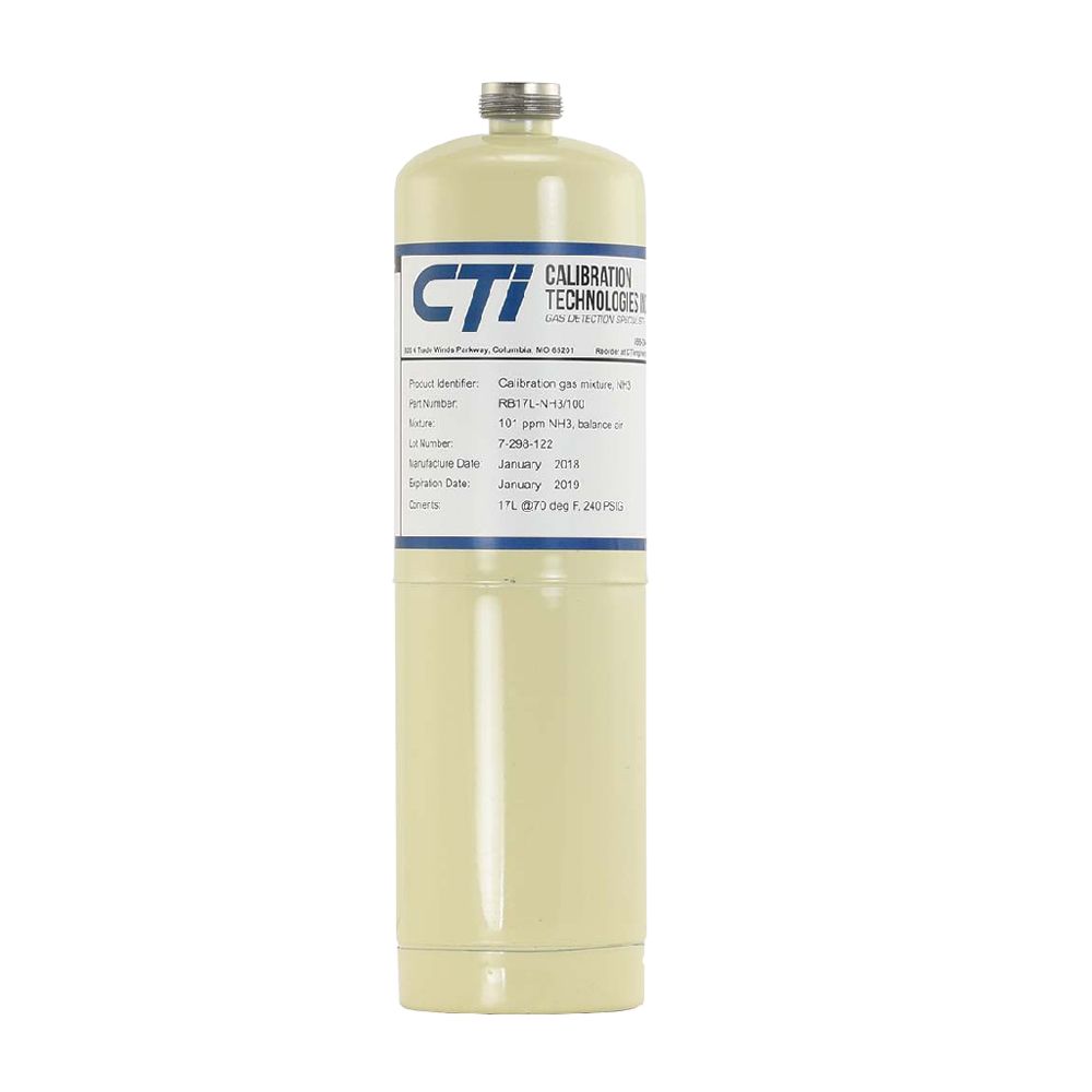 RB17L-R22/200 CTI Certified Calibration Gas, 17L bottle, 200 ppm R22, Balanced in Air