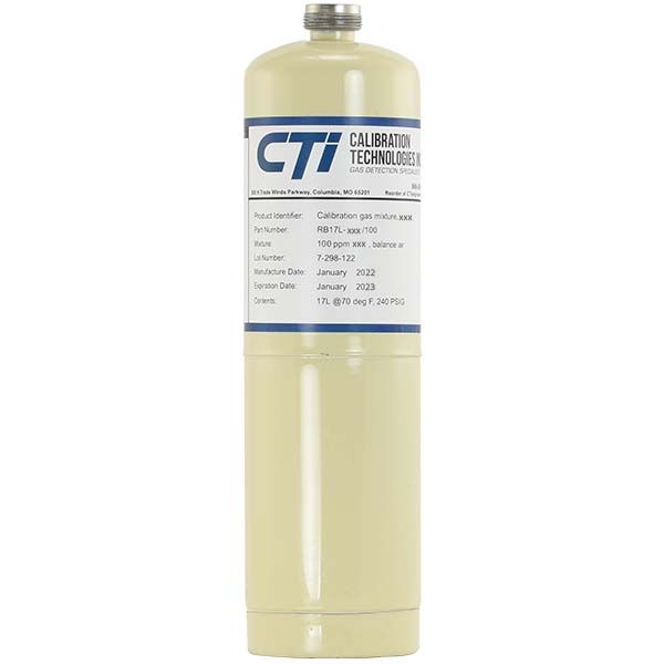 RB17L-R1233ZD/500 CTI Certified Calibration Gas, 17L Cylinder, CGA 600 Valve, 500 ppm R1233ZD, Balance Air