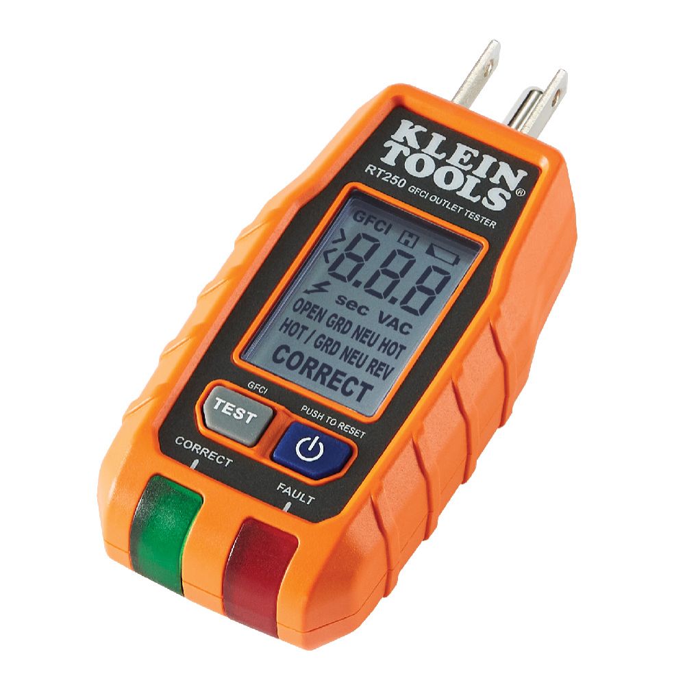 RT250KIT Klein Tools Premium Dual-Range NCVT and GFCI Receptacle Tester Electrical Test Kit