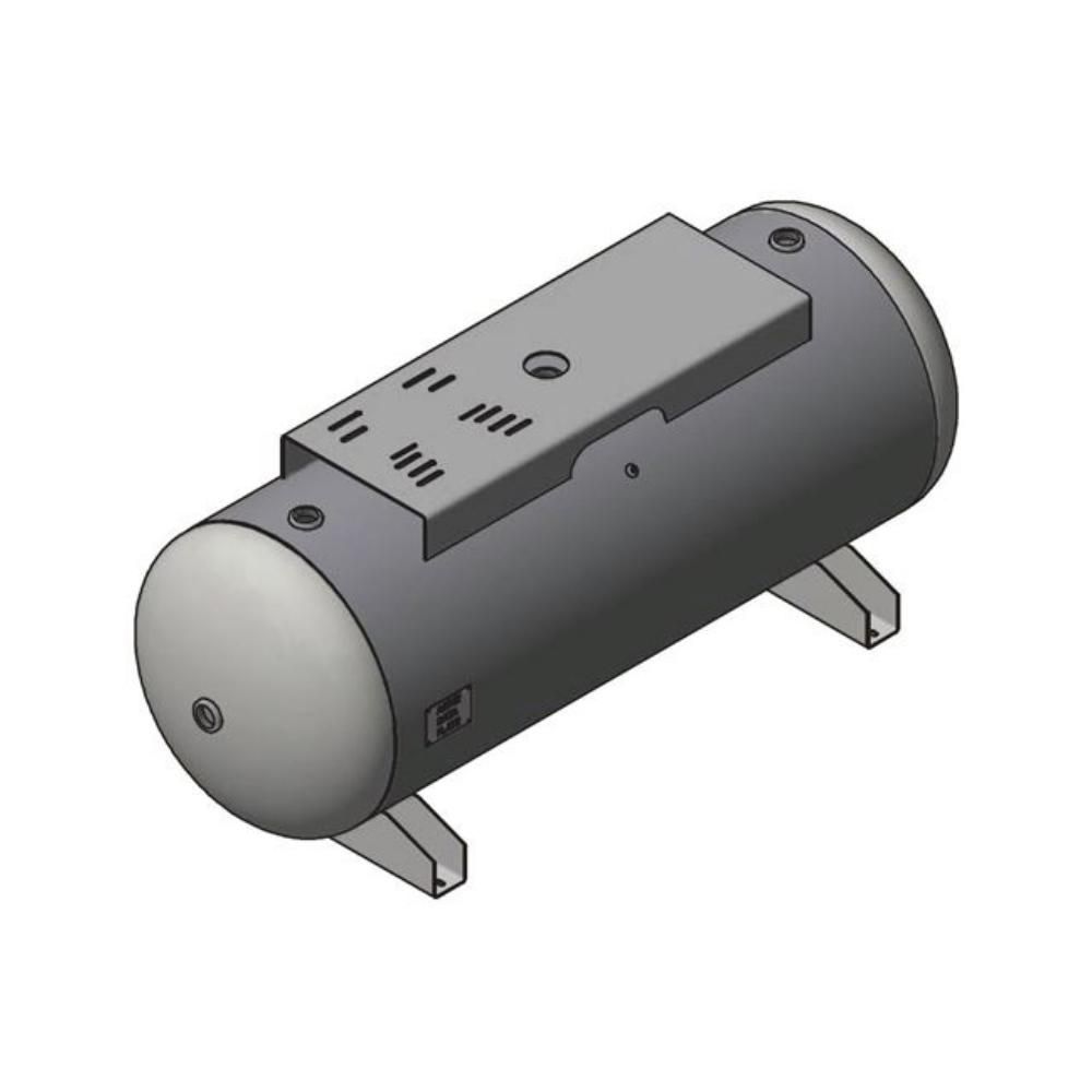A10030 Samuel Horizontal Air Receiver | 60 Gallons | 200 PSI-Standard-Epoxy-Grey | Tank Kit with Drain - Gauge, SRV, Ball Valve,