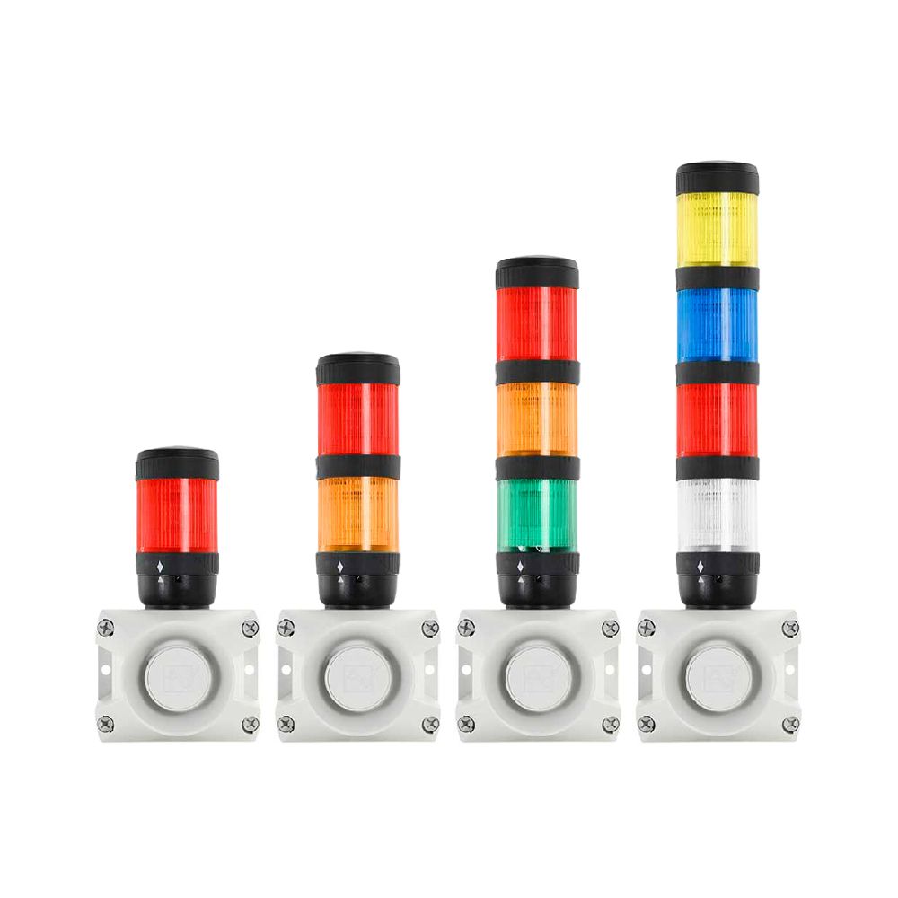 SL2-120-BGAR-B CTI Stacklight, 120VAC Xenon Flashing 4-way Blue Green Amber Red with Buzzer