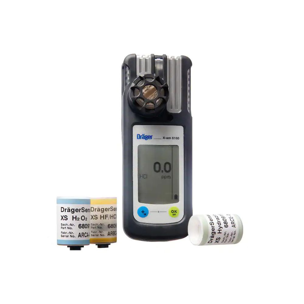 VN00147 Draeger X-AM 5100 w/ 6819140 XS EC - HF/HCL, 8322237 Alkaline (AA) battery pack